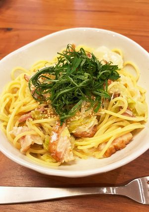 キャベツとベーコンの和風クリームパスタ-レシピのメイン写真