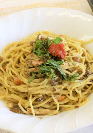 梅のりクリームパスタ-レシピのメイン写真