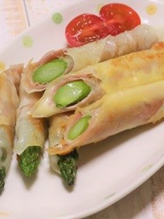 アスパラガスとベーコンの春巻き-レシピのメイン写真
