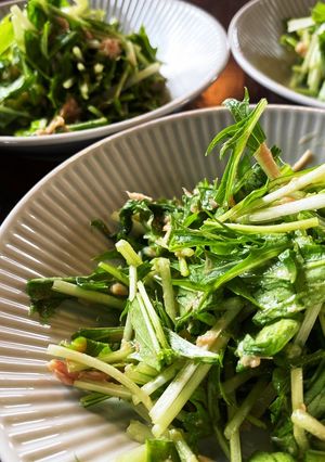 簡単あと一品♪水菜サラダ♪-レシピのメイン写真