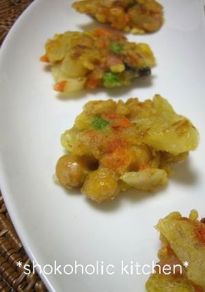 水煮豆で♬ほくほくコロコロカレーかきあげ-レシピのメイン写真