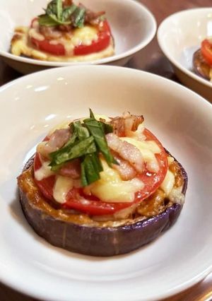 丸ナスとトマトの味噌マヨ焼き-レシピのメイン写真