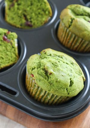 ふわふわ♡クランベリー抹茶マフィン-レシピのメイン写真