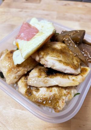 柔らか☆鶏胸肉の味噌マヨネーズ焼き弁当-レシピのメイン写真