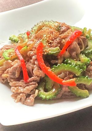 ゴーヤと牛肉のスタミナ味噌炒め-レシピのメイン写真