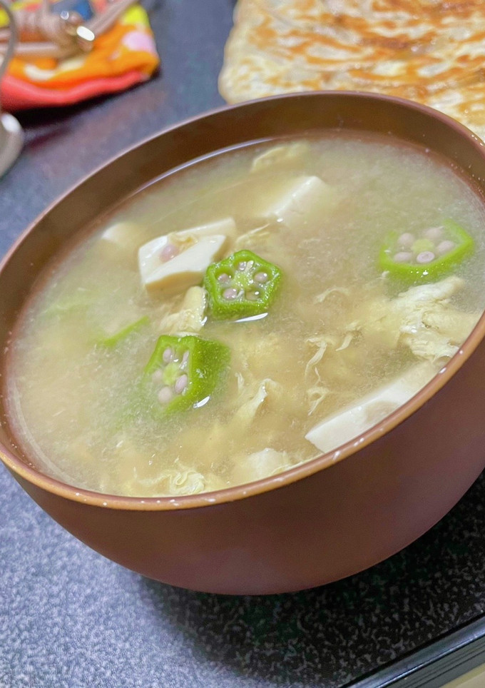 ＊オクラと豆腐のとろとろ味噌汁-レシピのメイン写真