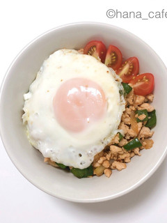 【1人分】鶏むね肉とピーマンのガパオ丼-レシピのメイン写真