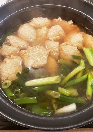 ヘルシー筋肉！風邪にも！鶏団子と葱の鍋！-レシピのメイン写真