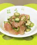 びんちょうマグロとオクラの塩ダレ和え