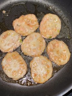 蓮根のはさみ焼き甘酢タレ-レシピのメイン写真