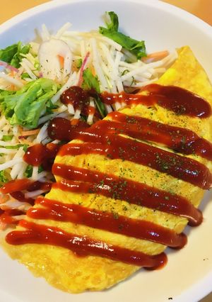 夏野菜オムレツ●ゴーヤーと挽肉のオムレツ-レシピのメイン写真