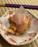 唐揚げ には ガリ(生姜の甘酢漬け)