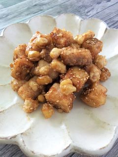 【幼児食】かじきと大豆の甘辛揚げ-レシピのメイン写真