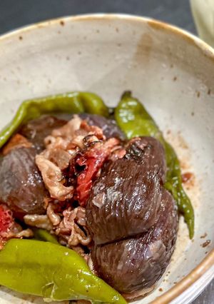 ナスと万願寺唐辛子の梅煮-レシピのメイン写真