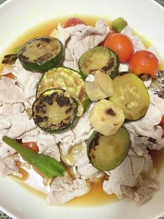 めんつゆで簡単!豚肉と夏野菜の焼き浸し-レシピのメイン写真