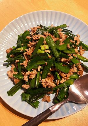 栄誉満点ニラひき肉炒め-レシピのメイン写真