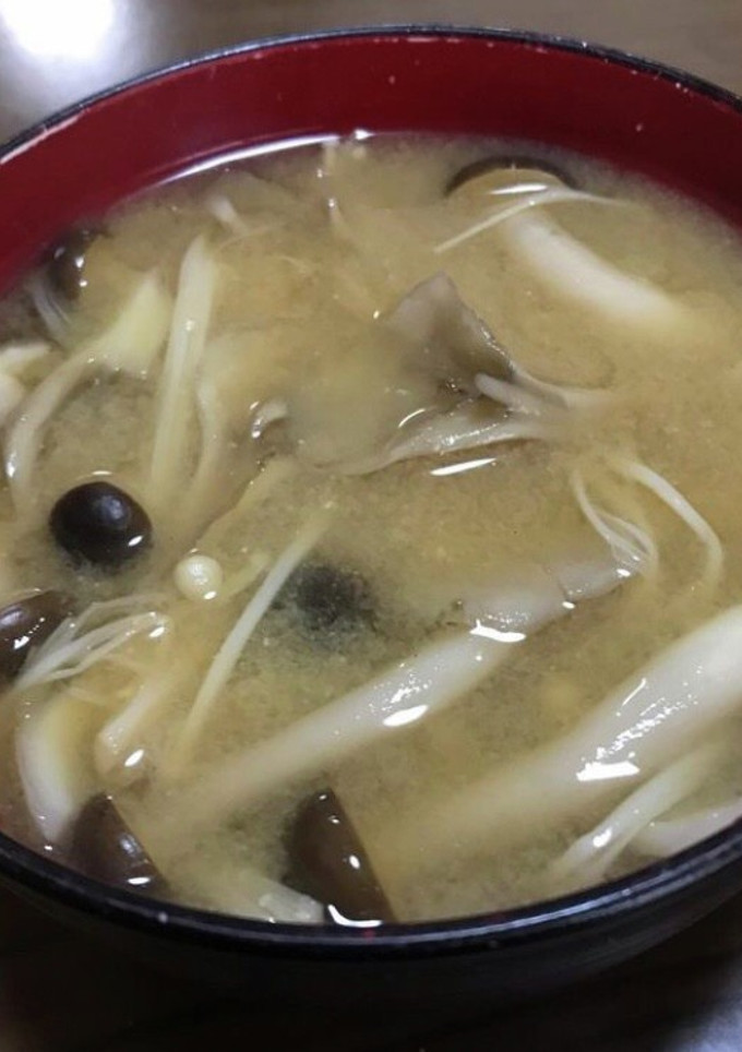 三種のきのこの味噌汁-レシピのメイン写真