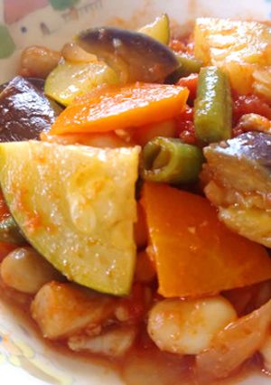 【保育園給食】夏野菜のトマト煮込み-レシピのメイン写真