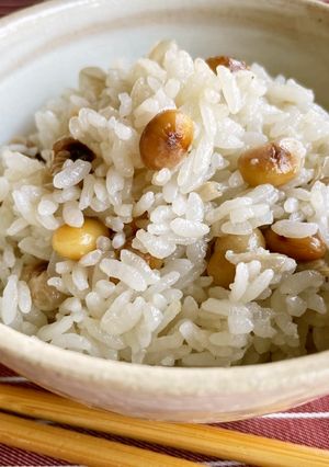 「減らソルト」炒り大豆入り茶飯-レシピのメイン写真