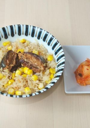 韓国風！サバ味噌煮缶の炊き込みご飯-レシピのメイン写真