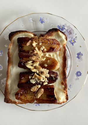 甘さ控えめ、焼きバナナトースト-レシピのメイン写真