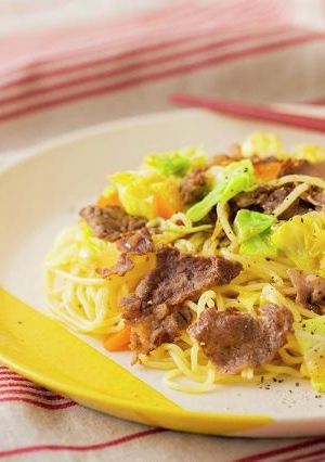 減塩！牛肉とキャベツの塩レモン焼きそば-レシピのメイン写真
