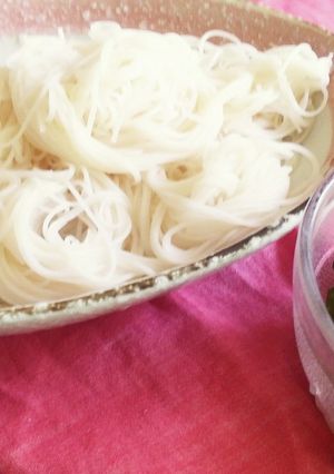 夏を乗り切る！ツルムラサキ梅素麺-レシピのメイン写真
