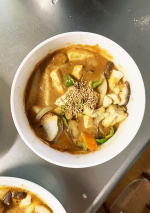 肉無豆腐簡単きな粉ピリ辛煮味野菜炒め-レシピのメイン写真