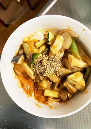 肉無豆腐簡単きな粉味噌カツ風味野菜炒め-レシピのメイン写真