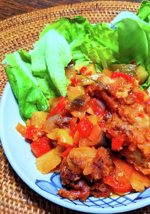 鶏の唐揚げラタトゥイユソース-レシピのメイン写真