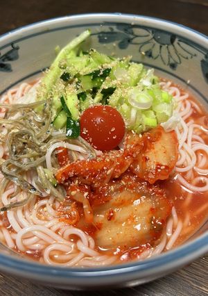 そうめんで作るトマト冷麺-レシピのメイン写真