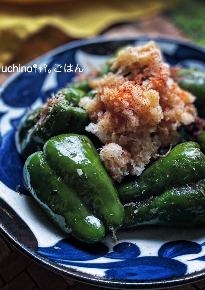 レンジで5分！丸ごとピーマンのおろし和え-レシピのメイン写真