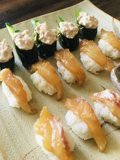 鯛の刺身の残りを漬けに!握り寿司♡-レシピのメイン写真