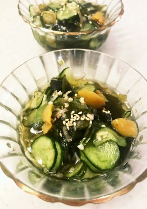 梅のらっきょう酢漬けで酢の物-レシピのメイン写真
