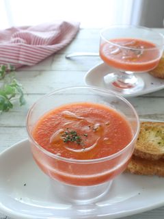 【加熱なし】トマトの冷たいスープ-レシピのメイン写真