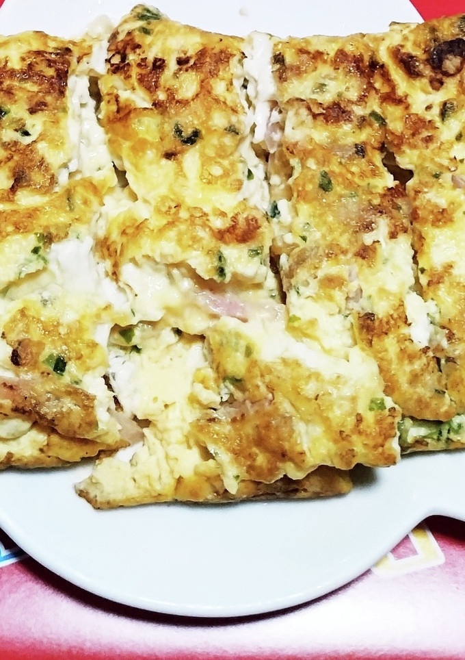 お好み焼きの具で厚焼き玉子。-レシピのメイン写真