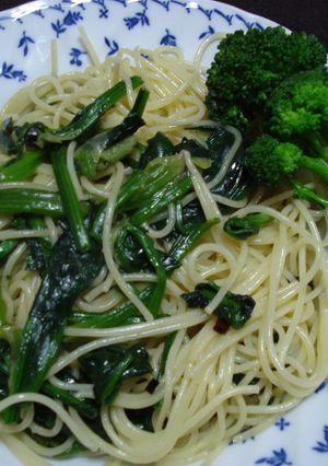 ほうれん草と新たまねぎで、ぺペロンチーノ-レシピのメイン写真