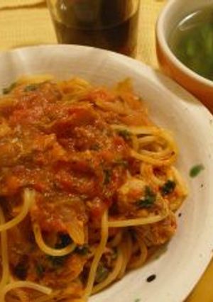 サバ水煮缶のトマトソースパスタ-レシピのメイン写真