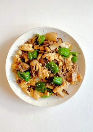 豚バラ肉と卵の、ピリ辛中華炒め。-レシピのメイン写真