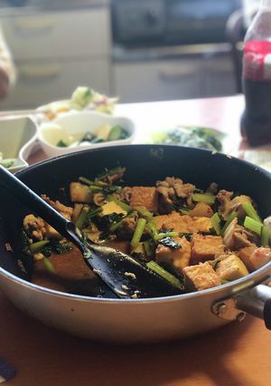小松菜厚揚げ豚肉キムチいため-レシピのメイン写真