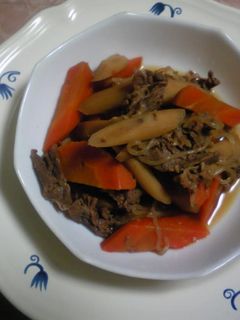 炊飯器で簡単・牛肉とごぼうの煮物-レシピのメイン写真