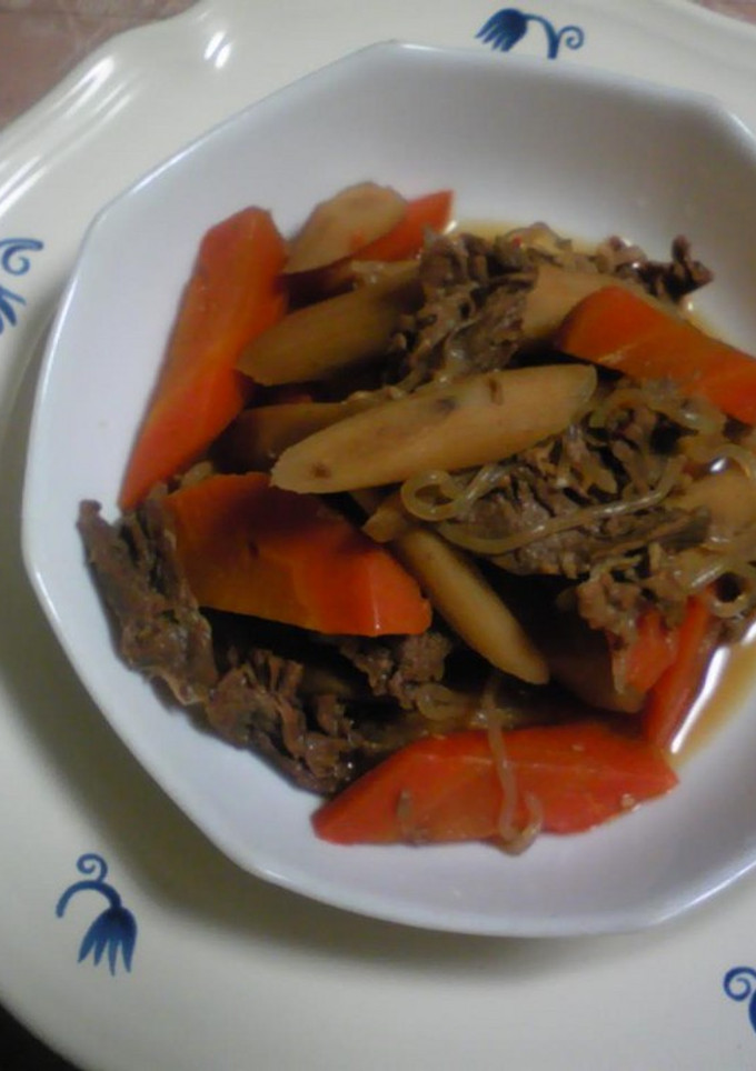 炊飯器で簡単・牛肉とごぼうの煮物-レシピのメイン写真