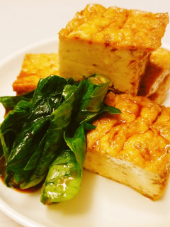 簡単!小松菜と厚揚げのカレー蒸し-レシピのメイン写真
