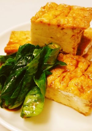 簡単!小松菜と厚揚げのカレー蒸し-レシピのメイン写真