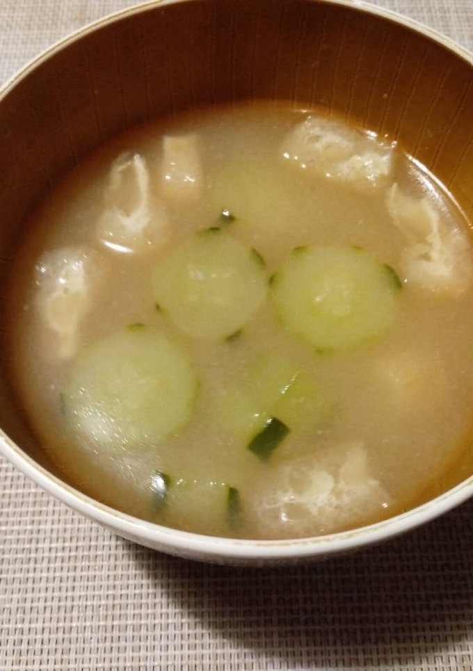 保育園給食★きゅうりと揚げの味噌汁-レシピのメイン写真