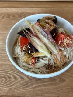 ツナとトマトとナスのそうめん-レシピのメイン写真