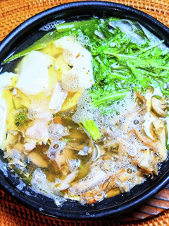 水菜と豆富の鯖缶鍋-レシピのメイン写真