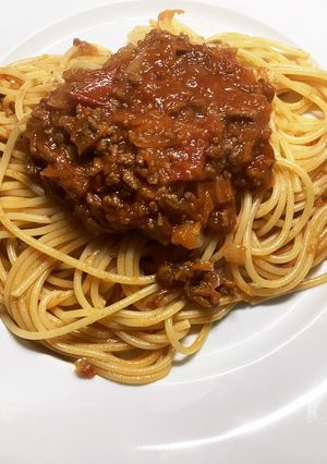 トマト缶で基本のおうちミートソースパスタ-レシピのメイン写真