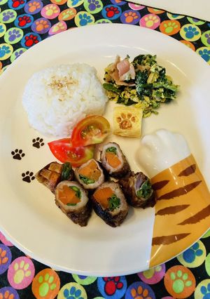 にんじんいんげん豚肉●定番のにんげん巻き-レシピのメイン写真