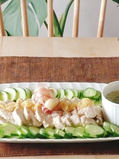レンジ4分★蒸し鶏★胸肉★茗荷☆作り置き-レシピのメイン写真